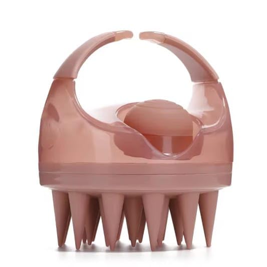 2-in-1 Scalp Massager with Shampoo Dispenser - Durable Head Scrubber for Deep Cleansing and Hair Growth, Non-Slip Exfoliating Brush for Dandruff Removal, Handheld Silicone Hair Brush - (Pink) - color: Pink
