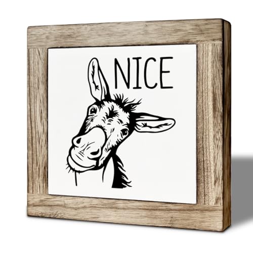 Bathroom Decor, Nice Wooden Box Sign, Funny Toilet Signs, Bathroom Humor Decor, Decorative Wooden Table Sign, Farmhouse Home Office Decoration for Toilet, Restroom Signs 5.9×5.9 inch - color: color22