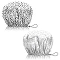 2 PCS Shower Cap Reusable Waterproof Adjustable Double Layer Elastic Dry Hair Bathing Caps Aesthetic Cute for Women Girls-Spot Gray - color: H-18-Spot Gray
