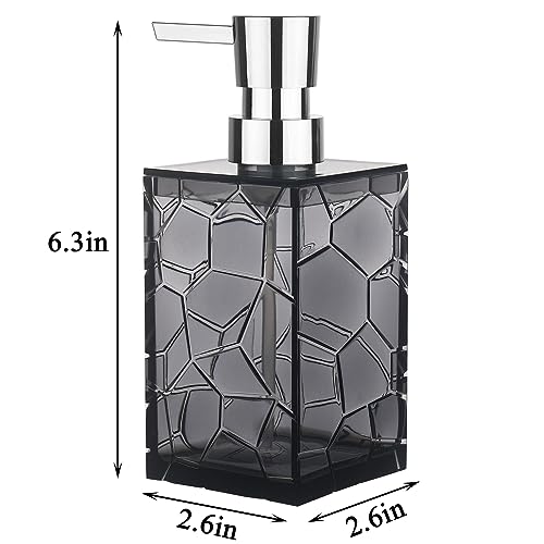 Hand Soap Dispenser, Clear Acrylic Plastic Liquid Pump Bottles Refillable Lotion Dispenser for Bathroom Decor Kitchen College Dorm, Grey - color: Clear Grey, size: 1 Pack