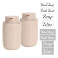 BosilunLife Foaming Soap Dispenser Set - Khaki Ceramic Foam Hand Dispenser 12oz Soap Dispenser Set with Rust Proof Pump, 4Pcs Clear Stickers for Kitchen, Bathroom - 2 Pack - color: Khaki-foam Pump