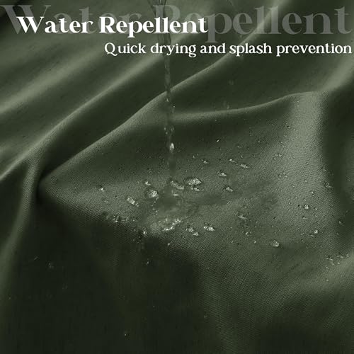 Olive Green Shower Curtain for Bathroom Water Repellent 72x75 Inch | Linen Textured, Boho Farmhouse Vintage Rustic Country, Shower Curtains, Fabric Drapes, with Hooks Sets, 75 Inches Long - color: Olive Green, size: 72"W x 75"L (Pack of 1)