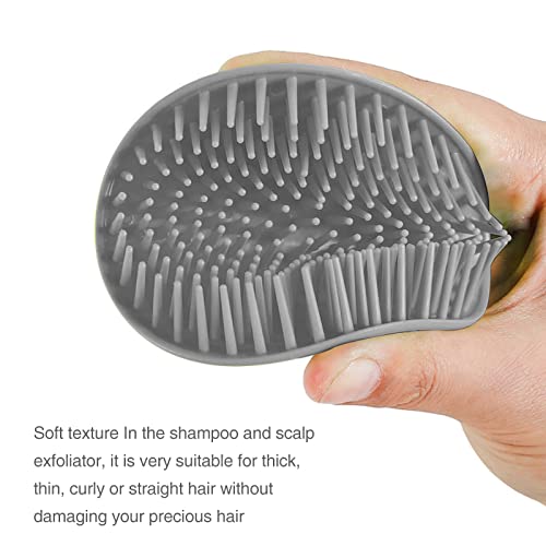 2pcs Scalp Massager Shampoo Brush for Dandruff Removal and Hair Growth, Shower Washing Hair Scrub Brush Tool for Women Men Pet (Black & Grey)