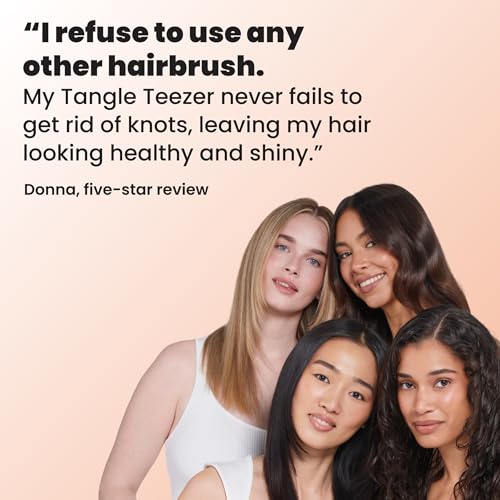 Tangle Teezer Ultimate Detangler Brush, Straight to Wavy, Apricot | Patented two-tier, regular-flex teeth reduce breakage & split ends on wet or dry hair; Shower-friendly hairbrush for all ages - color: Apricot