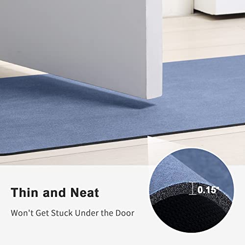 Stiio Bath Mat for Bathroom, Flat Bath Rug Super Absorbent Quick Dry, Non Slip Thin Bathroom Mats Fit Under Door, Easy Clean Washable Shower Mat Carpet for Kitchen, Bathtub, Sink, Blue 17x29 inches - color: Bule, size: 1'5" x 2'5" (Rectangular)