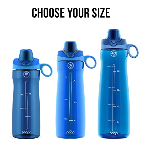 Pogo BPA-Free Plastic Water Bottle with Chug Lid, 40 Oz, Blue - color: Blue, size: 40 Ounces