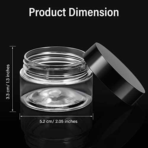 Patelai 4 Pieces Round Wide-mouth Leak Proof Plastic Container Jars with Lids for Travel Storage Makeup Beauty Products Face Creams Oils Salves Ointments DIY Making(1 Ounce,Black) - color: Black, size: 1 Ounce