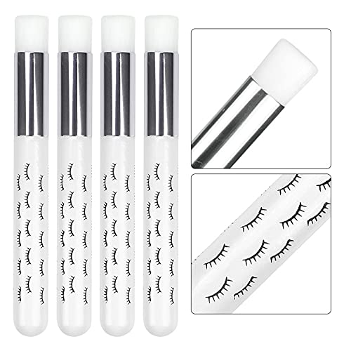 10 Pcs Cute White Lash Cleanser Brushes Lash Shampoo Brushes for Eyelash Extensions Cosmetic Brushes Peel Off Blackhead Brush Remover Tool Nose Cleaning Washing Brush - color: WHITE
