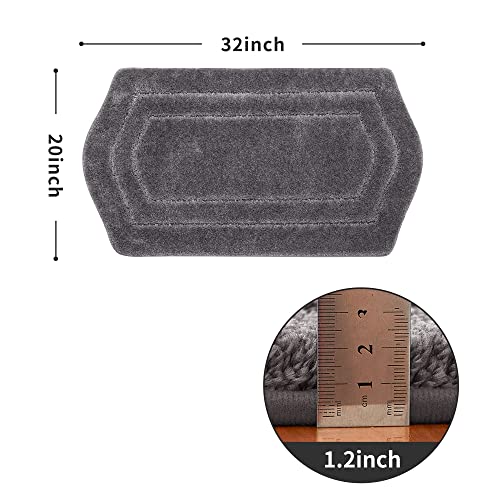COSY HOMEER Extra Thick Bath Linen Sets Rugs for Bathroom - Anti-Slip Bath Mats Soft Plush100% Strong Polyester Living Room Bedroom Water Absorbent(Grey,20x32 - Inches) - color: Grey, size: 1'8" x 2'8" (Oval)