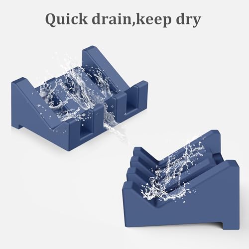 Silicone Soap Holder, 1 PCS Extended Soap Dish for Shower, Bathroom with Drainage - color: 1*royal Blue