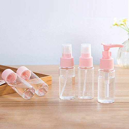 Vitog Travel Bottles Kit, TSA Approved Leak Proof Portable Toiletry Containers Set, Clear PET Flight Size Cosmetic Containers for Lotion, Shampoo, Cream, Soap, Set of 11 - color: pink