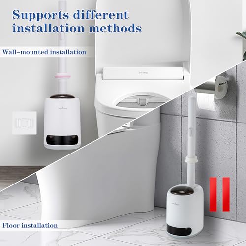 PeiTuSangJin Disposable Toilet Brush Wand kit,Auto-Ejecting32 Refills | 360° Dead-Angle-Free Cleaning,3 Air-Purifying Scent Rings,Wall-Mounted Disposable Toilet Brush(1+32) - color: 1-32 Replacement Heads