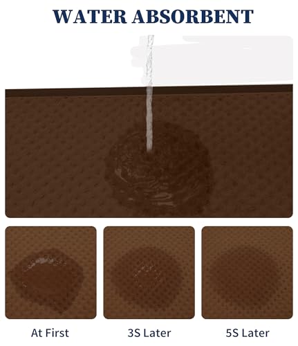 YIHOUSE Bathroom Rug Sets 3 Piece, Ultra Thin Quick Dry Bath Mat, Absorbent Bath Mat for Bathroom Non Slip Machine Washable Bath Rug (Brown) - color: Brown, size: 3 Pieces