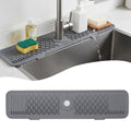 Silicone Faucet Handle Drip Catcher Beveled Drying Tray Mat Dish Soap Sponge Holder Accessories Gadgets for Kitchen Counter Bathroom Kitchen Sink Splash Guard (24") - size: 24" x 5.7"