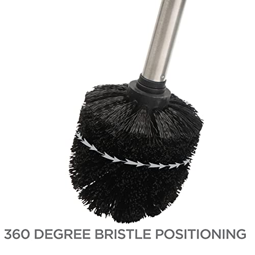 Bath Bliss Toilet Brush and Holder | Self Closing Lid | 360 Degree Brush Head | Bathroom Cleaning | Compact Size | Storage and Organization | Marble - color: Marble, size: 1 Pack