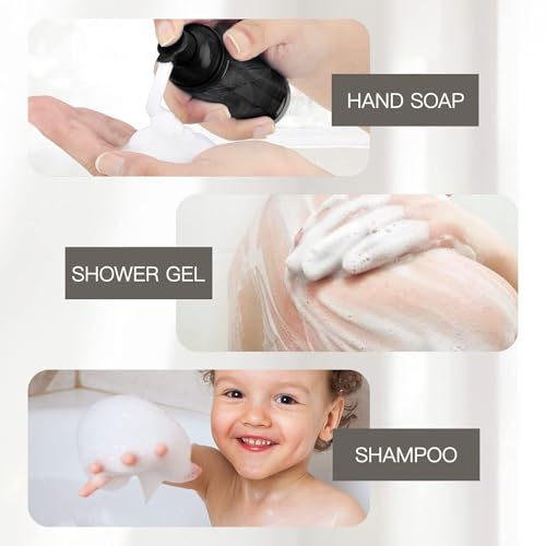 Travel Foam Pump Bottle - 2oz Empty Foaming Soap Dispenser for Lash Shampoo - Plastic Small Mousse Container Mini Travel Size - Refillable Eyelash Wash Cleanser Foamer 60ml Black Transparent - color: Black Transparent