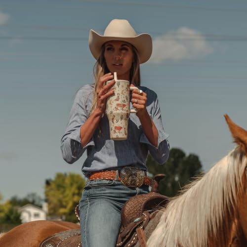 HydroJug Traveler 40oz, Insulated Tumbler with Handle & Straw, Rodeo - color: Rodeo, size: 40 Ounces