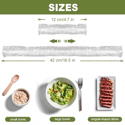 500PCS Bowl Covers for Bread Proofing – QUINGLU Elastic Plastic Food Covers | BPA-Free Reusable Disposable Wraps, Thickened Shower Caps for Bowls, Plates, fruit, Leftovers & Outdoor Picnics - size: Large-500
