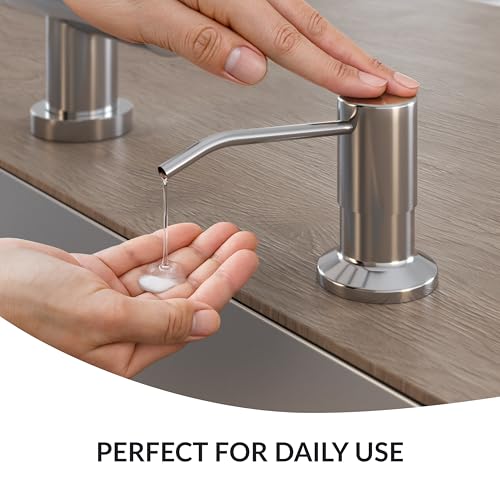 Soap Dispenser for Kitchen Sink,Chrome Stainless Steel Countertop Dish Sink Soap Dispenser Pump with 47 '' Extension Tube kit - color: Chrome