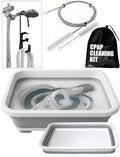 CPAP Cleaning Kit for Hose and Mask, CPAP Hose Cleaning Brush, Collapsible Wash Basin, Hose Hanger, Compatible with Standard and Slimline CPAP Tubing (Hanging Dry Kit)