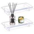 Small Clear Acrylic Vanity Tray, Bathroom & Kitchen Counter Decor | 2-Pack, Space-Saving, Elevated Base, Candle, Perfume & Toilet Tray, Restroom，Living Room, Office & Entryway Decor - size: Small-8.6x 3.6 x 1.5 inches