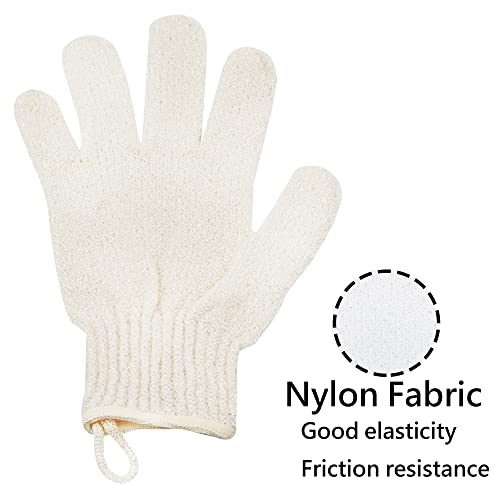 Exfoliating Glove - Body Scrub for Smooth and Soft Skin - Body Exfoliator for Ingrown Hair Dead Skin Remover and Itchy and Flaky Skin - Scrubber Shower Accessories for Women and Men 1 Pair Glove - style: 1 Pair Beige Exfoliating Gloves