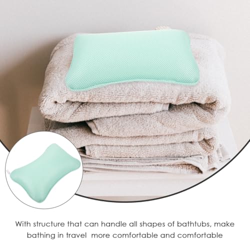 Ipetboom Bathtub Pillow for Head and Neck,3D Mesh Bath Cushion with Suction Cups, 11.4x7.5 in Non Slip Washable Spa Support for Tub Relaxing, Shower Room, Hotel and Home Soaking