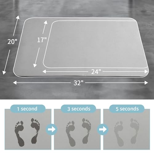 Gibelle Eucalyptus Leaves Bath Mat Rug Set 2 Piece, Super Absorbent Quick Dry Bathroom Rug Set, Non Slip Rubber Backed Bathroom Floor Mat for Tub Shower Sink (17"x24"+20"x32", Sage Green) - color: A001, size: 17" x 24" + 20" x 32"