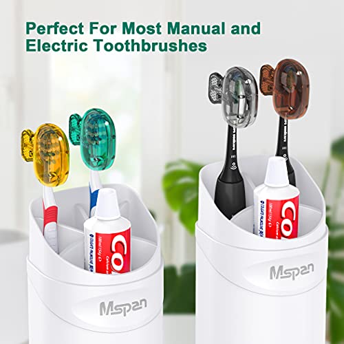 Mspan Toothbrush Protector Travel Cover: Brush Head Cap Cute Clip Case Bulk Guard - Oral Care Accessories Pod for Kids Adults - color: Teal, Brown, Yellow, Grey