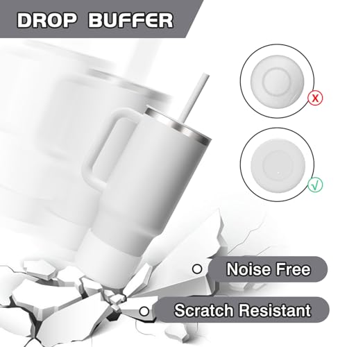 WUQID Silicone Boot Sleeve Compatible with Hydro Flask Travel Tumbler with Handle 32oz&40oz and 12-24oz Hydroflask Bottle & Stanley 20 30 40oz Tumbler, Fit 2.83-2.95in Bottom, Anti-Slip Bottle Cover - color: Transparent