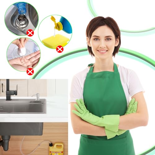 Sink Soap Dispenser Extension Tube Kit with 47" Upgraded Check Valve, Premium Under Counter Soap Dispenser Tube for Kitchen Sink, Powerful Suction, No More Refilling Tiny Bottle