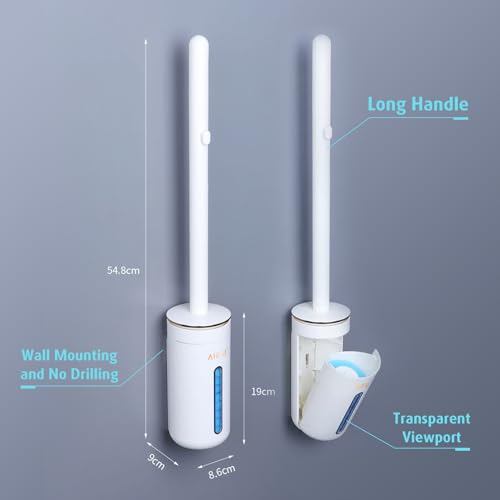 AIR U+ Disposable Toilet Brush, Toilet Bowl Cleaning System with 24 Count Wand Refill, Clean Brush Starter Kit with 1 Toilet Wand, 1 Storage Caddy and 1 Fragrant Tablet (1 + 24) - color: 1 + 24