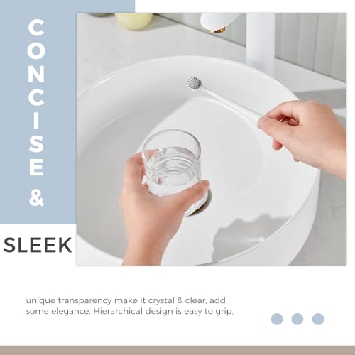 Bathroom Glass Cup, Aomasi Transparent Toothbrush & Toothpaste Holder, Mouthwash Tumbler Cup Drinking Mug Glassware - color: Transparent