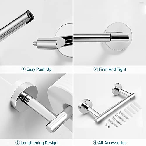 POKIM Polished Chrome Toilet Paper Holder, Stainless Steel Double Post Pivoting Wall Mount Holder, Fits Mega Large/Jumbo Rolls, Commercial Bathroom Tissue Dispenser for Home & Commercial Use - color: Polished Chrome, size: Classic