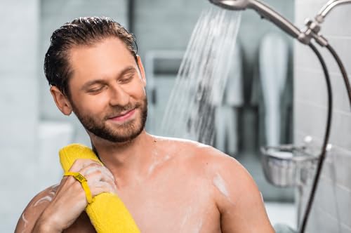 Back Scrubber for Shower - Beautiful Bod Patented 13-Inch Exfoliating Loofah with Built-in Handle, Easily Reaches Entire Back, Full Body Shower Scrubber for Back Washing, Exfoliation & Skin Smoothing - color: Sunshine Yellow