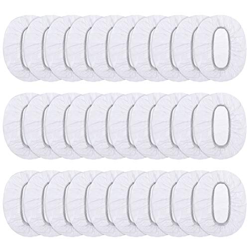 Outus 100 Pack Clear Disposable Ear Covers Plastic Waterproof Ear Protectors for Shower, Hair Dye, Bathing