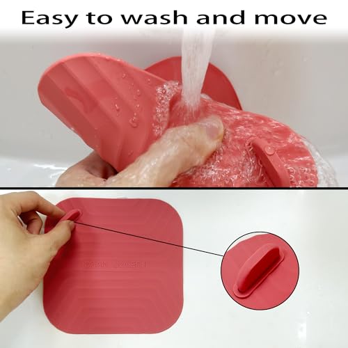 Shower Drain Cover Tub Stopper,2 Pieces Sewer Anti-Odor Mat Deodorizing Drain Plugs for Kitchen,Bathroom and Laundry(5.9x5.9 inch) Red - color: Red/2-piece Set