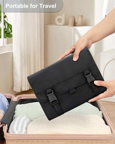Relavel Travel Hanging Toiletry Bag for Men Women Travel Kit Shaving Bag Waterproof Large Makeup Bag Wash Bag Makeup Organizer Cosmetic Case for Bathroom Shower Black - color: 01 Black, size: Large