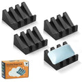 Self Draining Soap Dish Holder,Silicone Soap Dish,for Bathroom,Kitchen, Sponges，Can Extend Soap Life，Keep Soap Bars Dry and Easy Cleaning (Black,4-Pack) - color: Black,4-pack