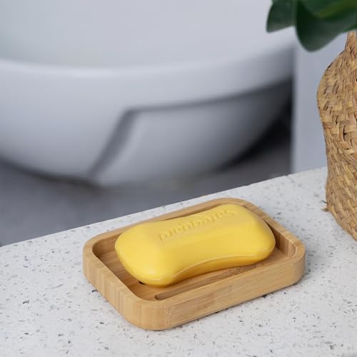 Bamboo Bar Soap Holder, 2 Pack | For Shower, Bathroom, Kitchen, Self Draining Tray - size: 2pcs-Bamboo