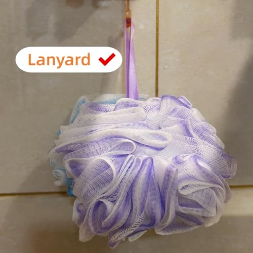 Loofah Sponge 75g/Piece, Exfoliating and Soothing Body, Soft Bath Puffs for Women and Men, Set of 4