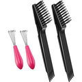 Boao 4 Pcs Hair Brush Cleaning Set Tool Mini Hair Cleaning Brush Cleaner Tool for Removing Dust Home Salon Use(Black) - color: Black