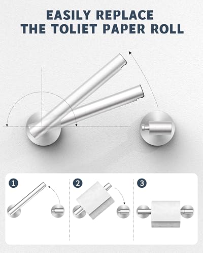 RARXTR Bathroom Toilet Paper Holder Wall Mount SUS304 Stainless Steel Double Post Pivoting Toilet Paper Roll Holder Wall Mounted for Bathroom RV Commercial Toilet Tissue Dispensers, Brushed Nickel - color: Brushed Nickel, size: Wall Mount