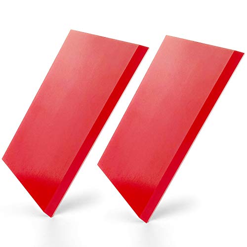 CARTINTS 2pack Squeegee Blades Replacement Mini Squeegee, 5.1x 2 inch, for Cleaning Glass, Shower Door and Car Windows and Screen Printing,Red - color: Red