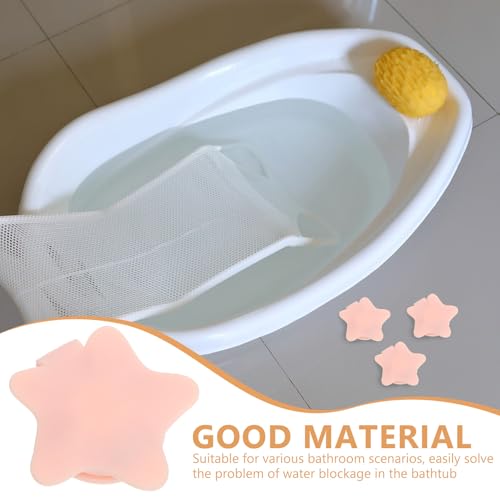 BESPORTBLE 6pcs Pink Silicone Bathtub Drain Stoppers with Wash Basin Plug, Bath Waste Overflow Seal, Fixed Tub Water Stopper Set for Bathroom Accessories