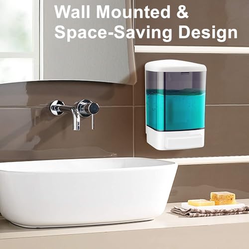8-Pack Soap Dispenser Wall Mount 1000ml (33.8oz)–Commercial Heavy-Duty Plastic Liquid Dispenser for Soap,Shampoo,Hand Sanitizer–Manual Pump for Bathroom, Kitchen,Restaurant,Hotel (8 x 1000ml) - size: 8 x 1000ml