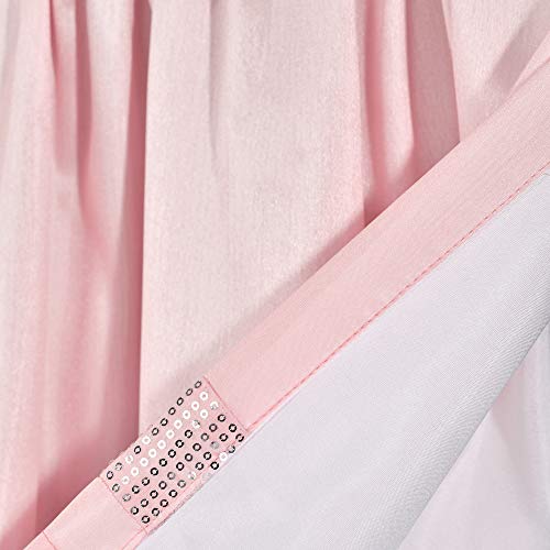 Lush Decor Night Sky Sequins Valance, Single, 84" W x 18" L, Blush & Silver - Extra Wide Curtain - Kitchen Curtain Valance - Modern Glam Decor - Bathroom Or Kitchen Valance For Windows - color: Blush & Silver, size: 84"W x 18"L (Pack of 1), style: Valance