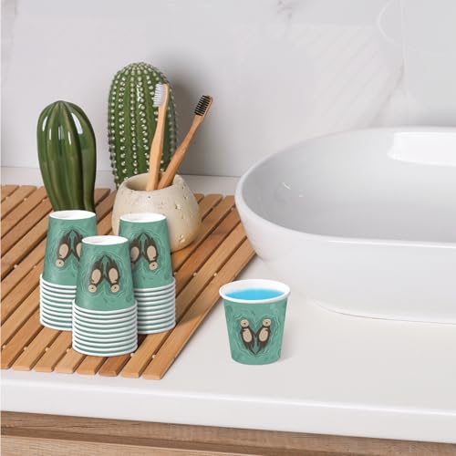 RUSPEPA 2 oz Bathroom Cups, Disposable Paper Cups - 100 Pack Sea Otter Design Printed - Mini Mouthwash Rinse Paper Cups for Home, Bathroom, Picnic, Party, and Events - color: Sea Otter, size: 2oz
