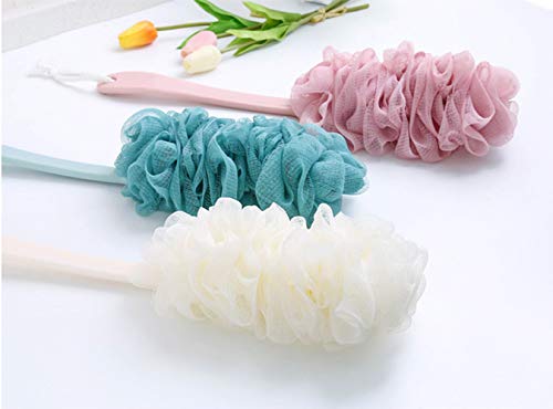 Back Scrubber for Shower, Loofah Long Handle Bath Body Brush, Soft Nylon Mesh Sponge On a Stick for Shower Men Women Kids Elderly, Exfoliating Scrub Cleaning Luffa for All Kinds of Skin - color: 3pack-white