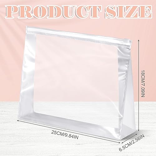 Xuniea 100 Pcs Mini Clear Makeup Bag PVC Small Travel Toiletry Organizer Pouches Bulk Waterproof Transparent Plastic Cosmetic Bag with Zipper for Women Men Travel(9.8'') - size: 9.8''